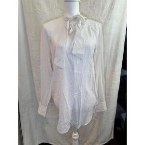 Adriano Goldschmied Silk Tie Neck Blouse Women’s Size Small Luxe Minimalist New